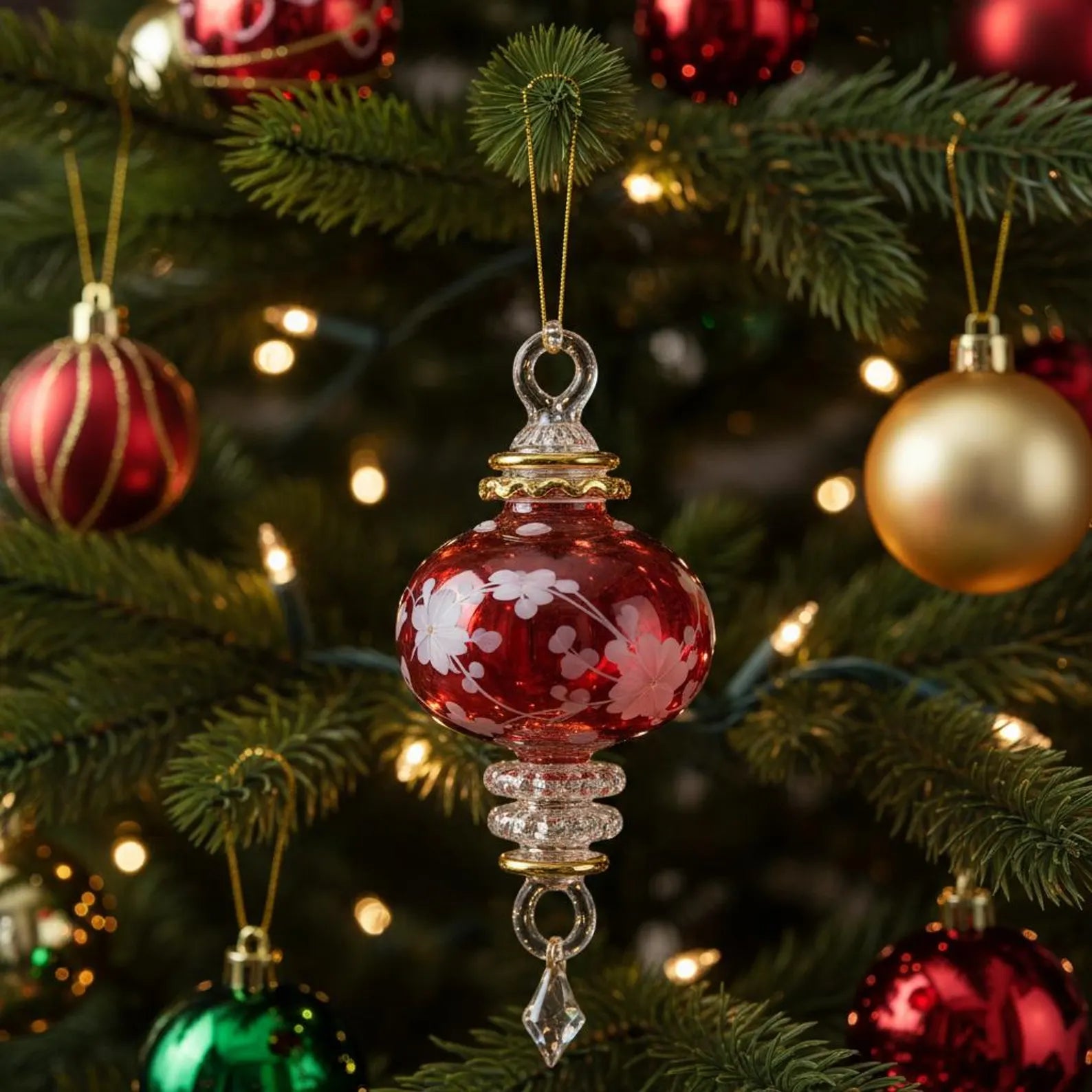 Blown glass Christmas ornament